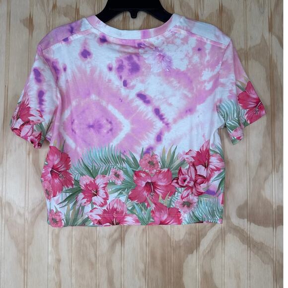 Maje Tie Dye Floral Ring Hardware Cotton Crop Top Size 1 NWT Summer Chic - Picture 3 of 7